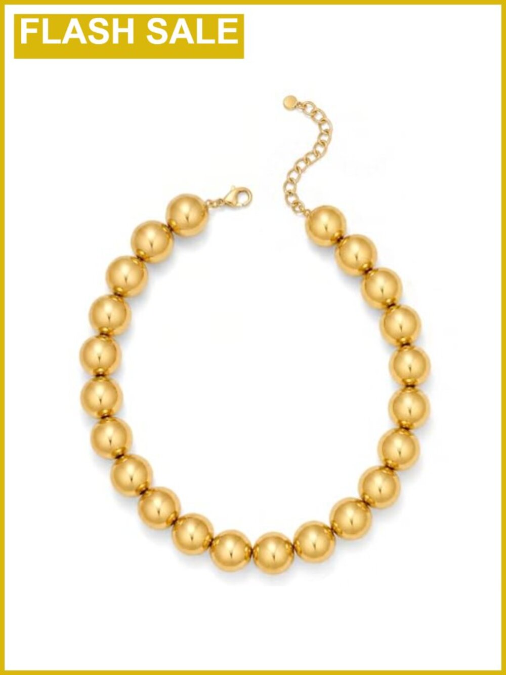 Chunky Beaded Choker Necklace with Large Pearl Resin Beads Adjustable Lobster